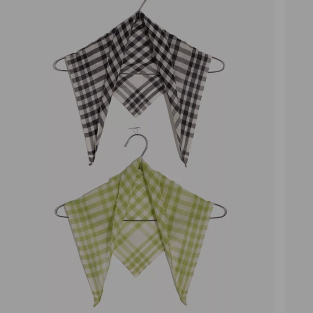 New Madewell Triangle Bandanas 2-Pack Gingham Plaid Scarves Bohemian